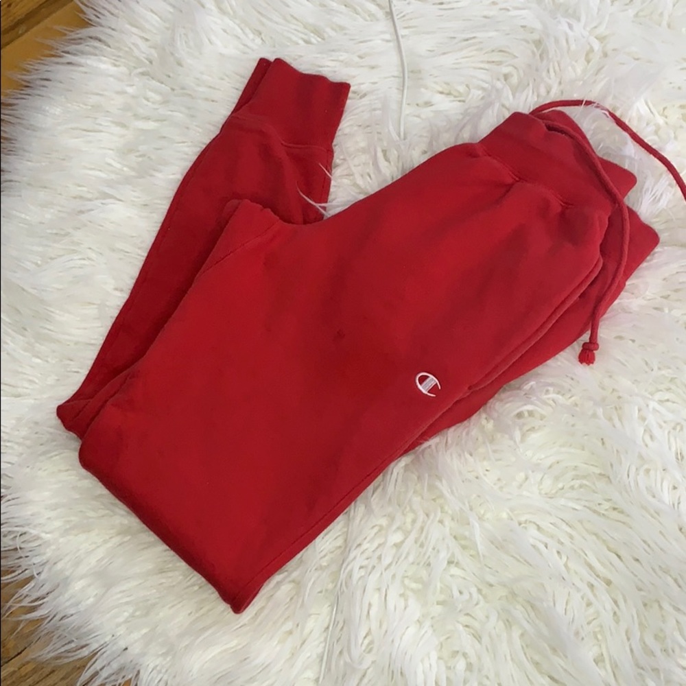 Champion red sweatpants